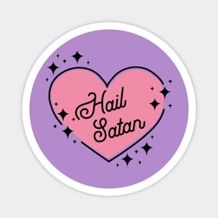 Hail Satan Heart Sparkle Magnet